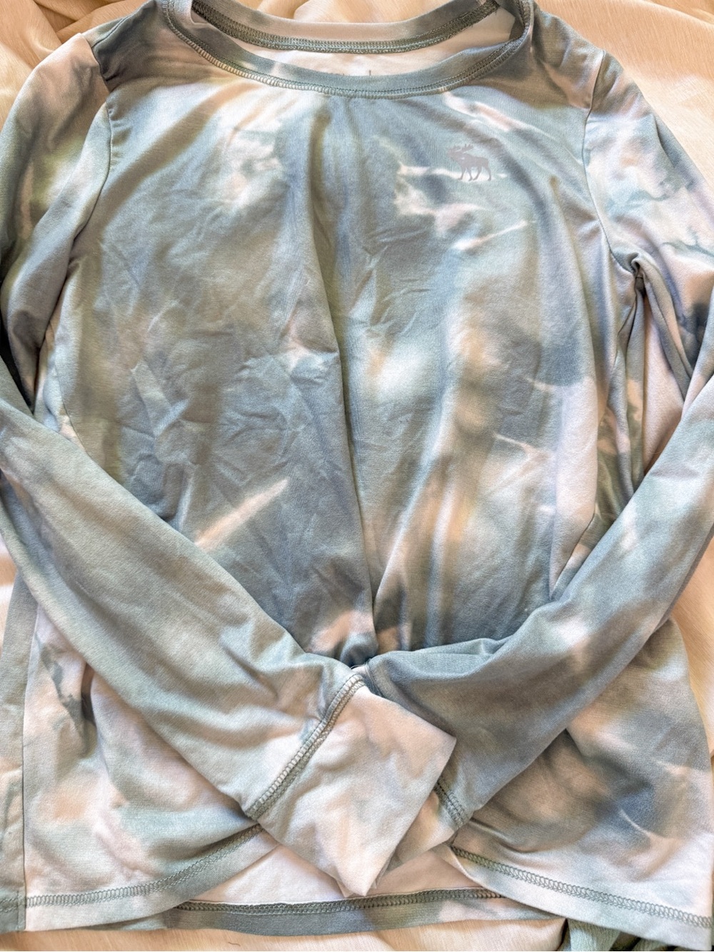 Abercrombie Kids Green Tie-Dye Long Sleeve Top